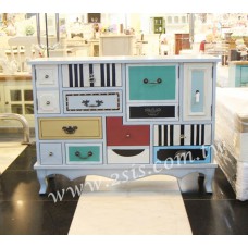 鄉村多抽彩色收納櫃