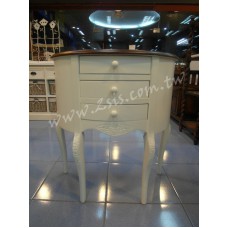 柚木三抽半圓玄關櫃