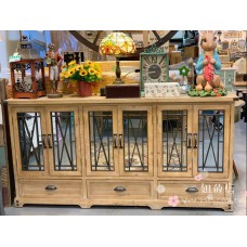 鄉村衫木鏡面玄關櫃/邊櫃