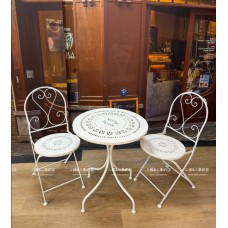 田園鄉村花園陽台桌椅-白色