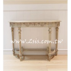 法式雕花半圓玄關桌