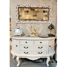 古典雕花半圓玄關櫃 