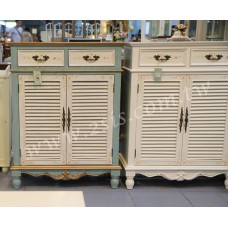 百葉雙門彩繪鞋櫃
