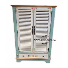 彩繪鄉村百葉高鞋櫃