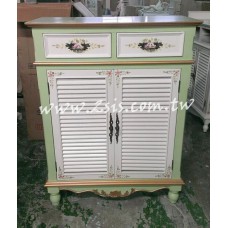 百葉雙門彩繪鞋櫃-限量色