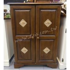 松木磁磚雙門櫃