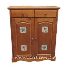 凱薩磁磚原木雙門鞋櫃