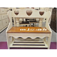 雙色上掀式穿鞋椅