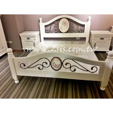 鄉村藍色海岸彩繪雙人床(標準)