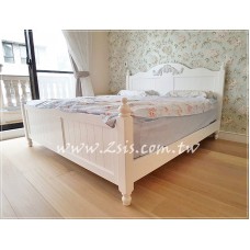美式鄉村雕花公主5尺雙人床