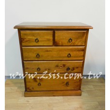 實木收納五斗櫃
