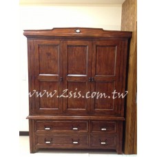 原木手工三門衣櫃