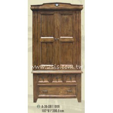 手工原木雙門衣櫃