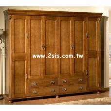 藍色海岸實木八門衣櫃