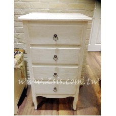 仿古白刷舊收納四抽櫃