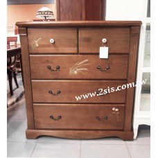 鄉村實木彩繪安格斯五斗櫃