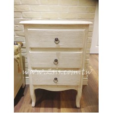 仿古白刷舊收納三抽櫃