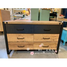 工業風木紋六斗櫃