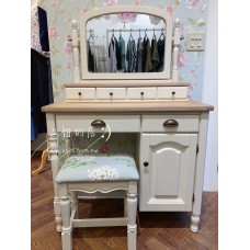 法式鄉村雙色化妝台組