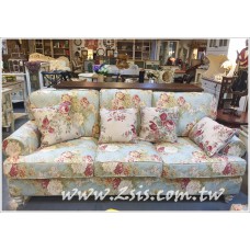 美式鄉村田園三人座布沙發