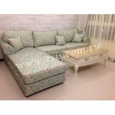 L型鄉村布沙發