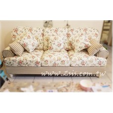 美式鄉村三人布沙發-雙色