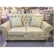 英式鄉村雅尼拉扣兩人座布沙發