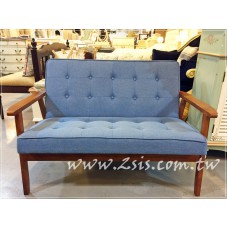 簡約素面拉扣雙人沙發/休閒椅