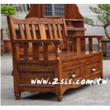 原木手工雙座沙發