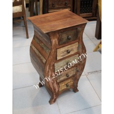 老柚木五抽腰型櫃