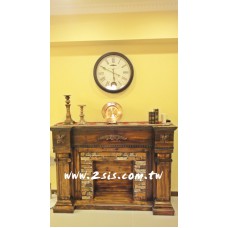 松木歐式雙門壁爐