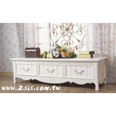 英式鄉村洗白三抽電視櫃