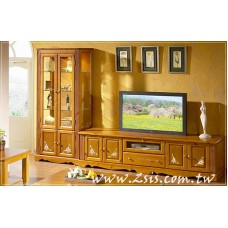 鄉村彩繪實木電視櫃
