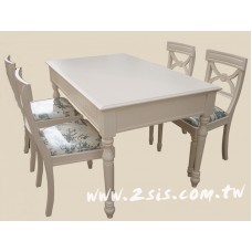 英式鄉村洗白餐桌