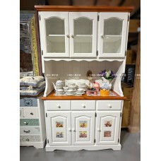 【僅此座特價】實木鄉村碗盤餐櫃