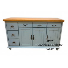 田園鄉村實木備餐櫃/餐邊櫃-藍