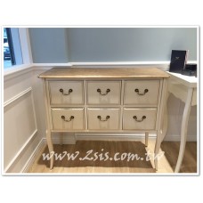 鄉村刷舊六抽玄關櫃