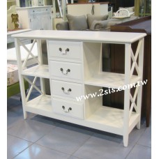 英式橡木開放四格櫃