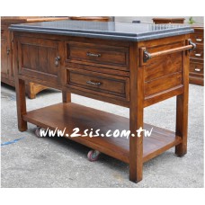 原木手工大理石中島櫃