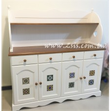 鄉村愛心磁磚備餐櫃