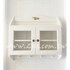 洗白彩繪玫瑰雙門壁櫃