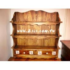 松木雙抽三層壁櫃