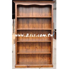 原木手工開放式書櫃(131cm)
