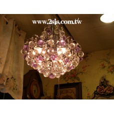 滿天星三燈紫吊燈(絡色骨架)